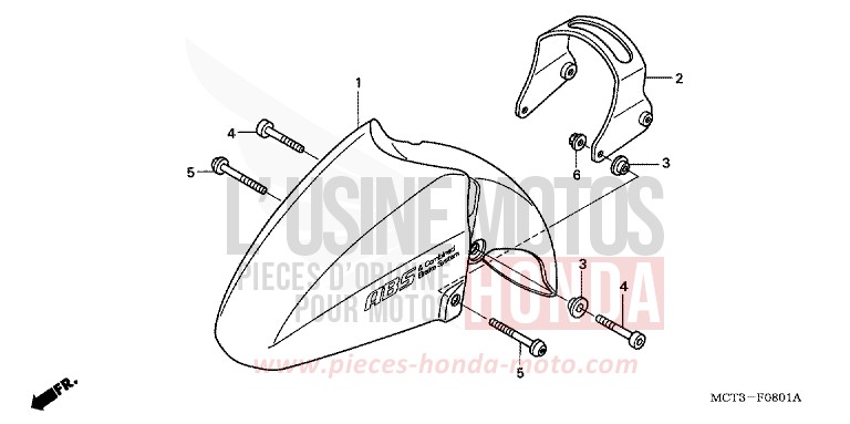 FRONT FENDER (FJS600A3/A4/A5) for Silver Wing MAGNUM SILVER METALLIC (NH110) from 2004